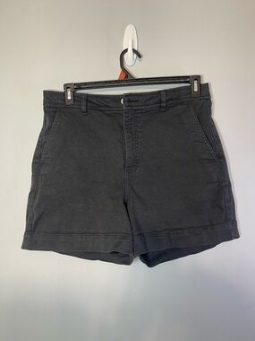 Everlane The Utility Shorts Size 12 Black High Rise Denim Classic Elevated Basic